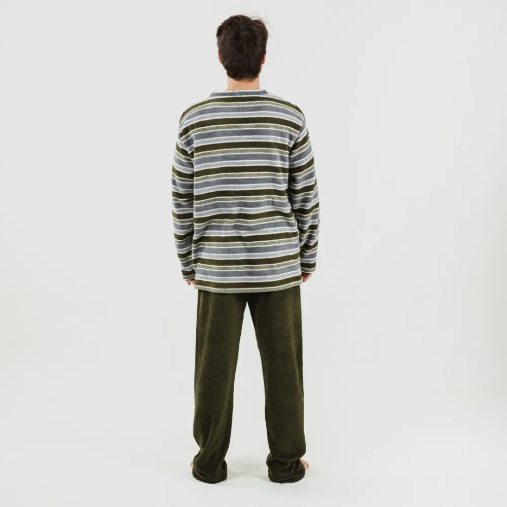 Pijama coral hombre Camilo verde caceria