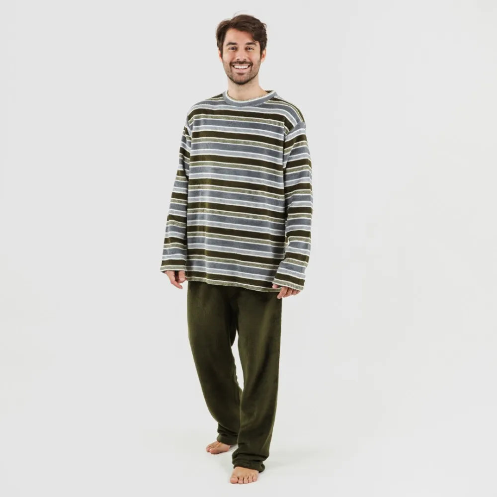 Pijama coral hombre Camilo verde caceria