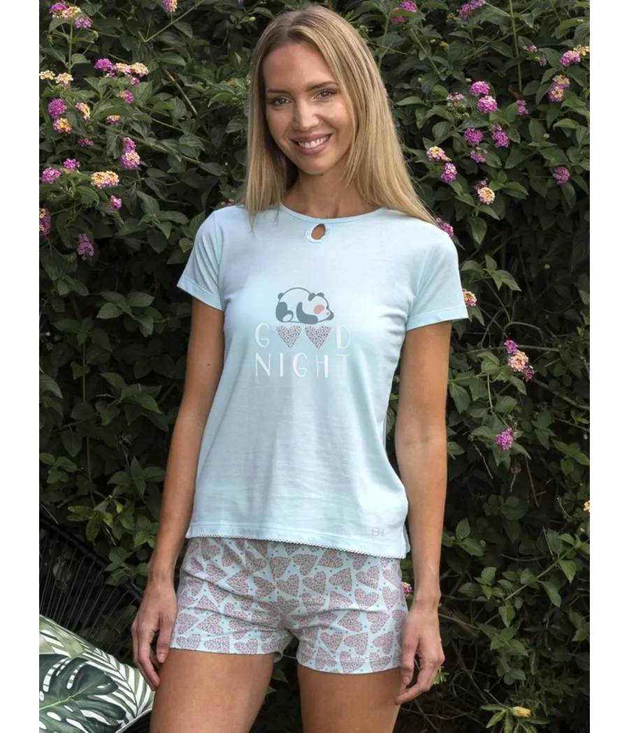 Pijama verano mujer Blanca Hernández azul algodón