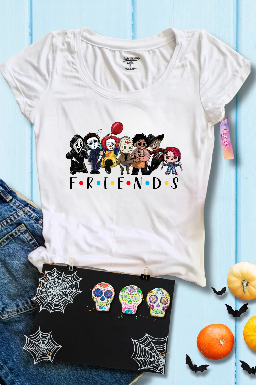 Playera Dama. Friends Horror Kids