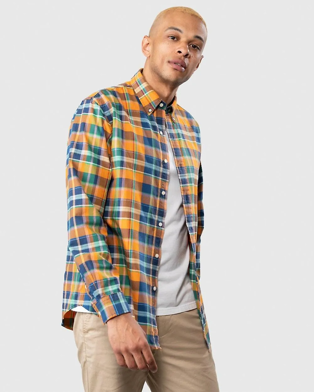 Polo Ralph Lauren Polo Ralph Lauren Custom Fit Manga Larga Multicolor Plaid Mens Camisa Oxford 