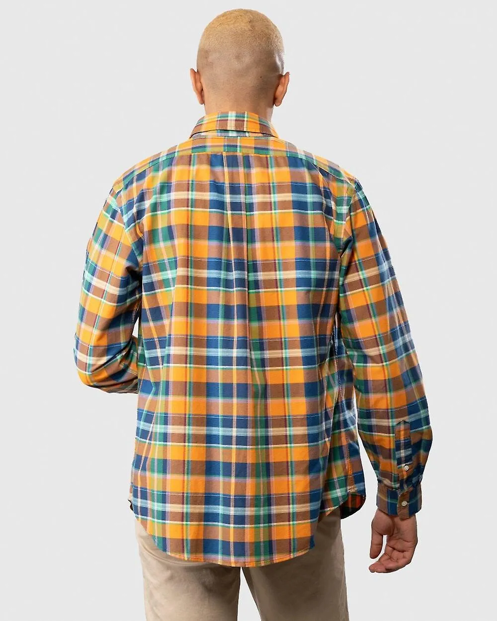 Polo Ralph Lauren Polo Ralph Lauren Custom Fit Manga Larga Multicolor Plaid Mens Camisa Oxford 