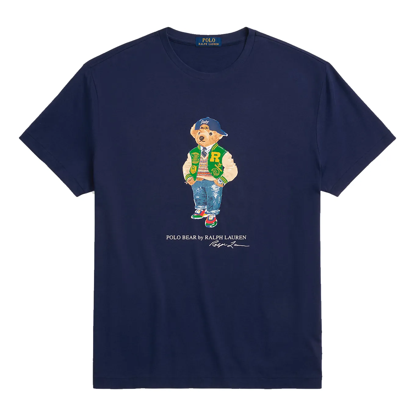 POLO RALPH LAUREN VARSITY BEAR TEE NEWPORT NAVY