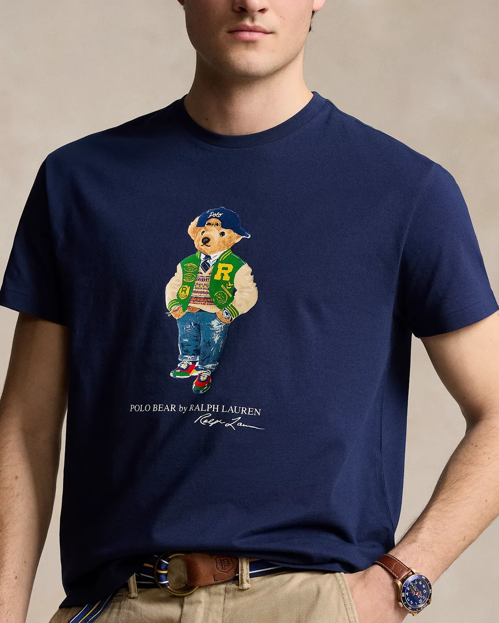 POLO RALPH LAUREN VARSITY BEAR TEE NEWPORT NAVY