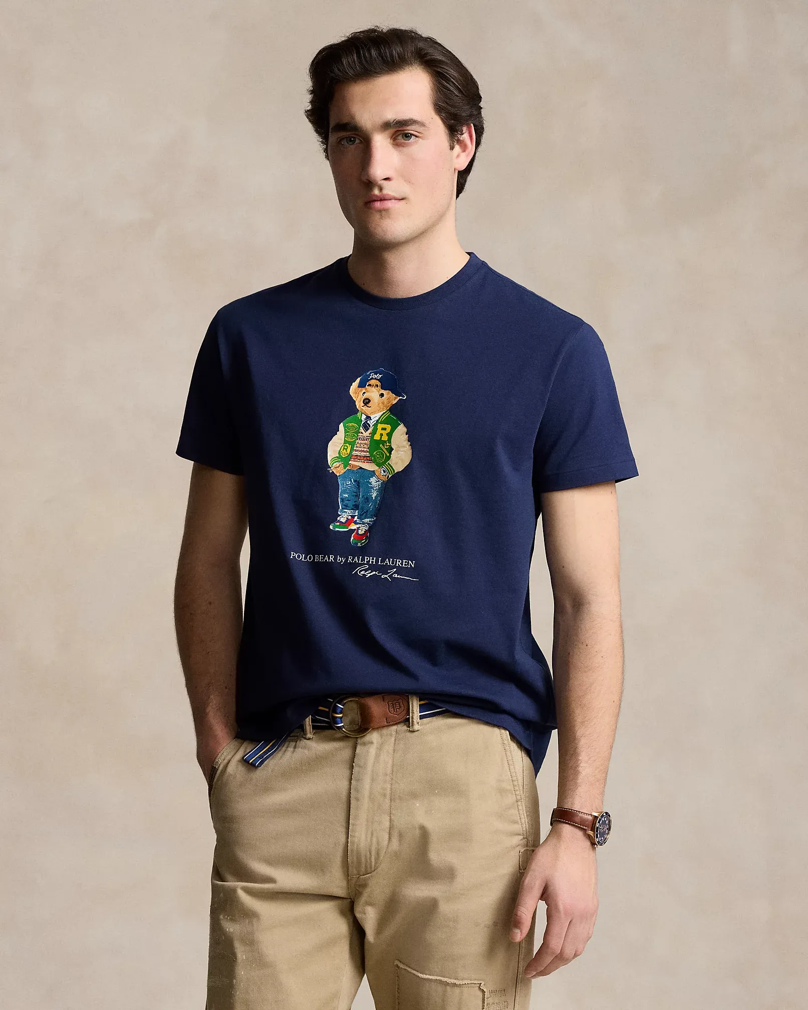 POLO RALPH LAUREN VARSITY BEAR TEE NEWPORT NAVY