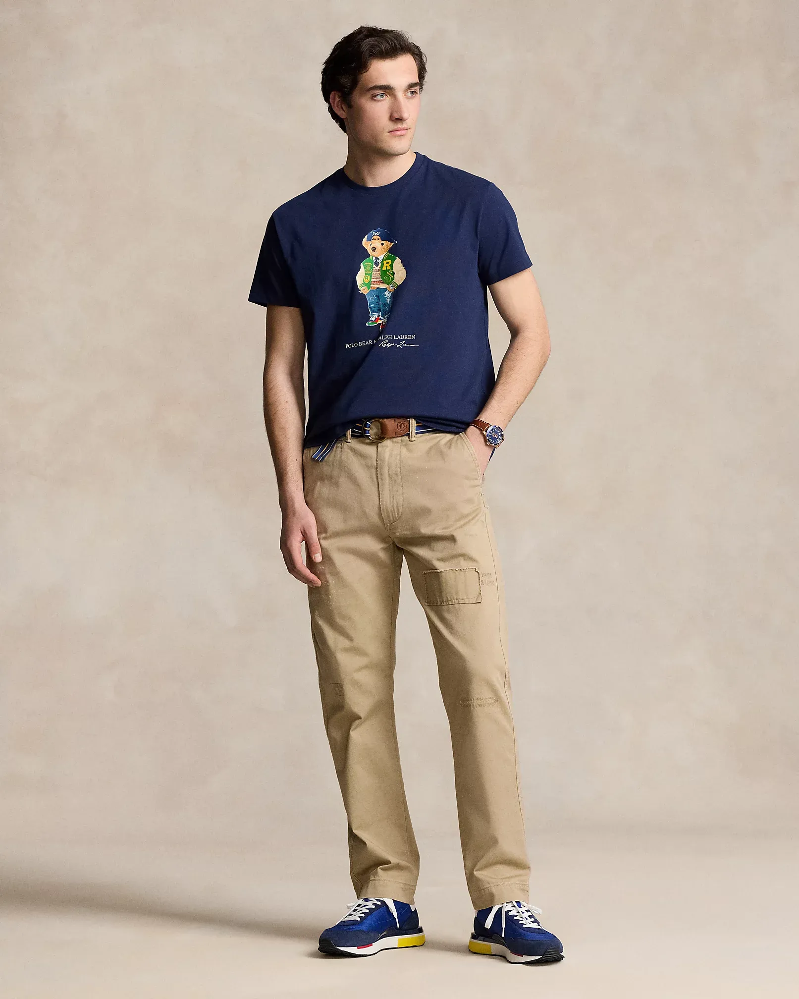 POLO RALPH LAUREN VARSITY BEAR TEE NEWPORT NAVY