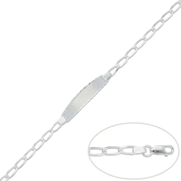 Pulsera con Placa Plata 4mm.