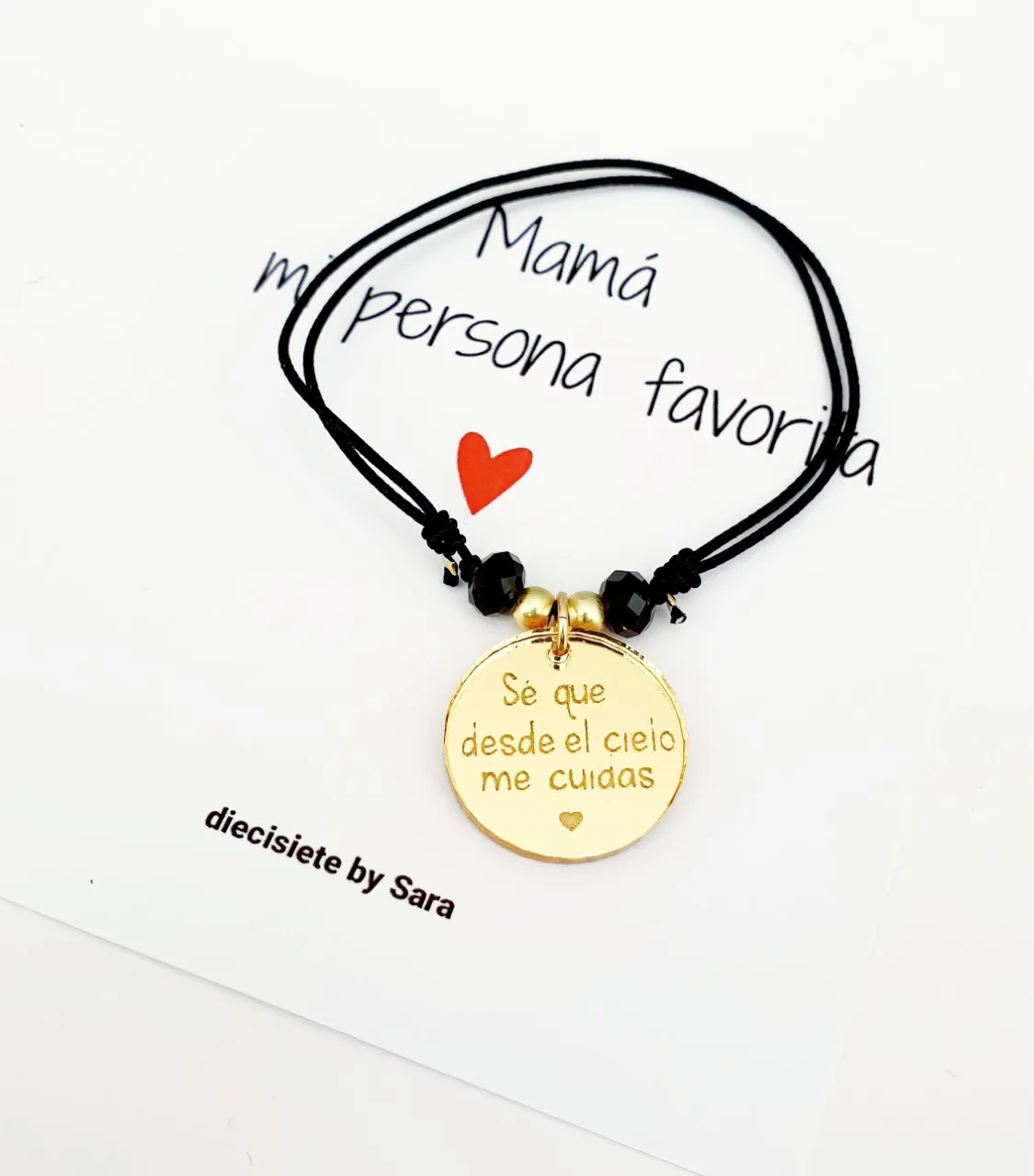 Pulsera Desde el Cielo Me Cuidas Dorado