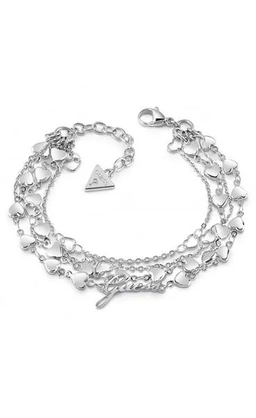 pulsera guess shine on me plateada