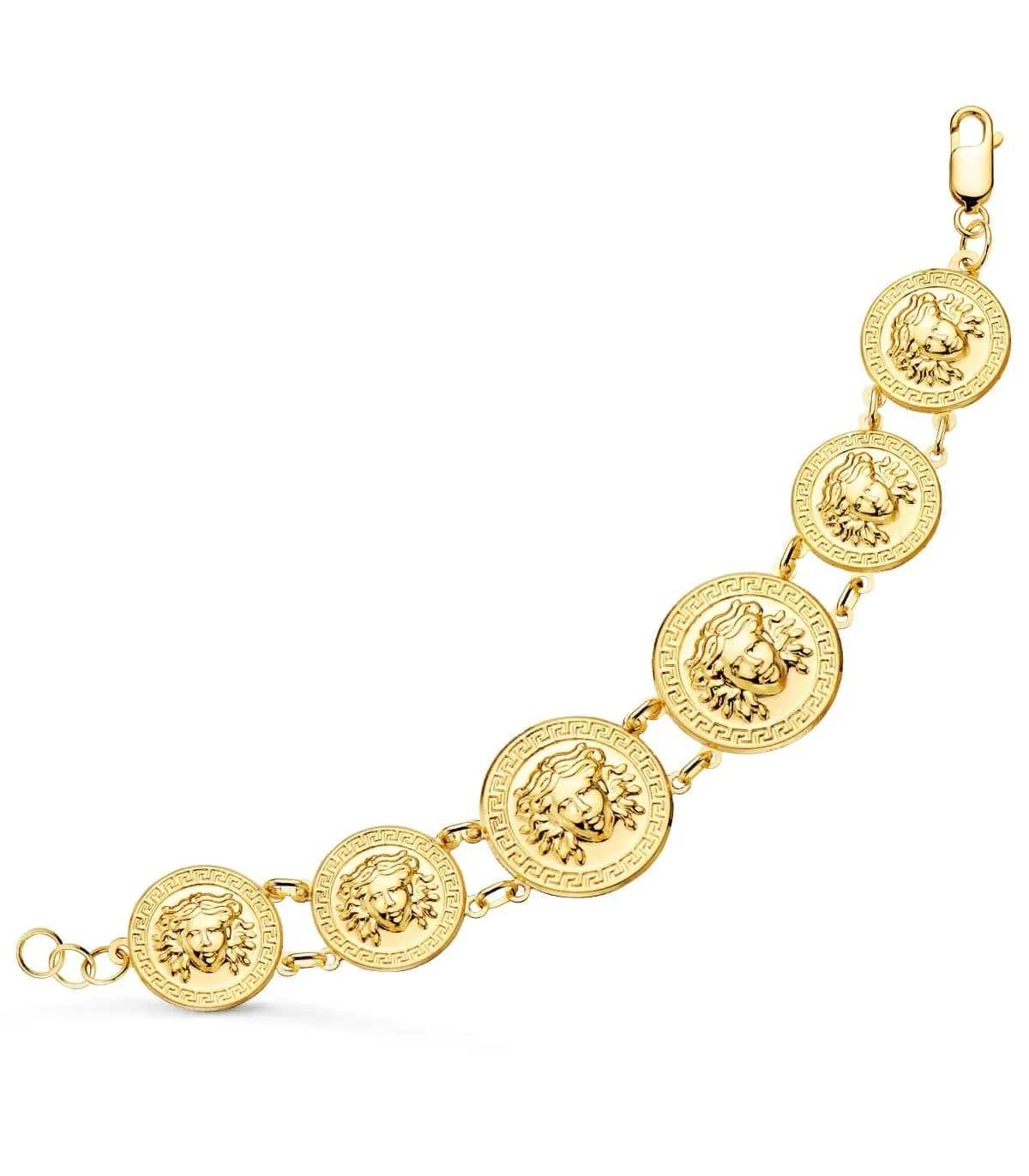 Pulsera Oro 18K Medallas Medusa 20,5 cm