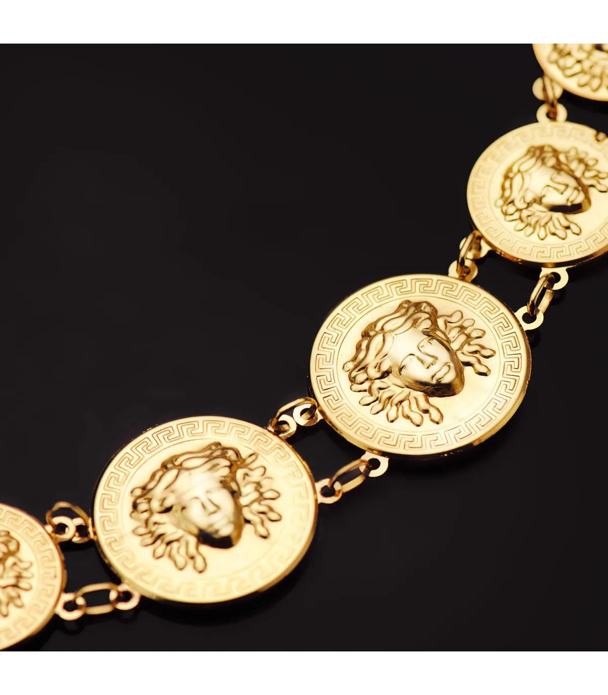 Pulsera Oro 18K Medallas Medusa 20,5 cm