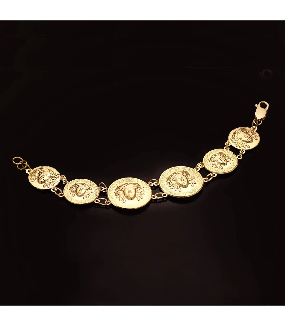 Pulsera Oro 18K Medallas Medusa 20,5 cm