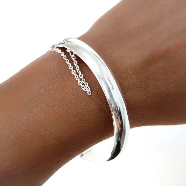 Pulsera Plata Media Caña Lisa 9 mm.