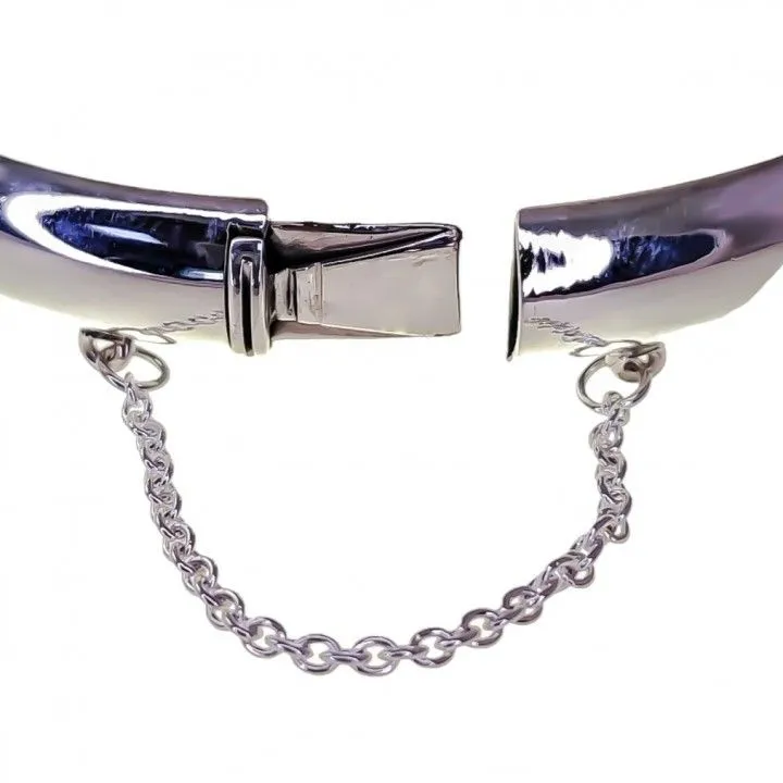 Pulsera Plata Media Caña Lisa 9 mm.