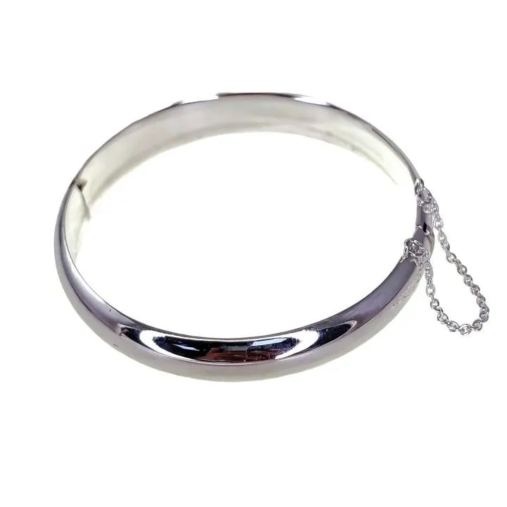 Pulsera Plata Media Caña Lisa 9 mm.