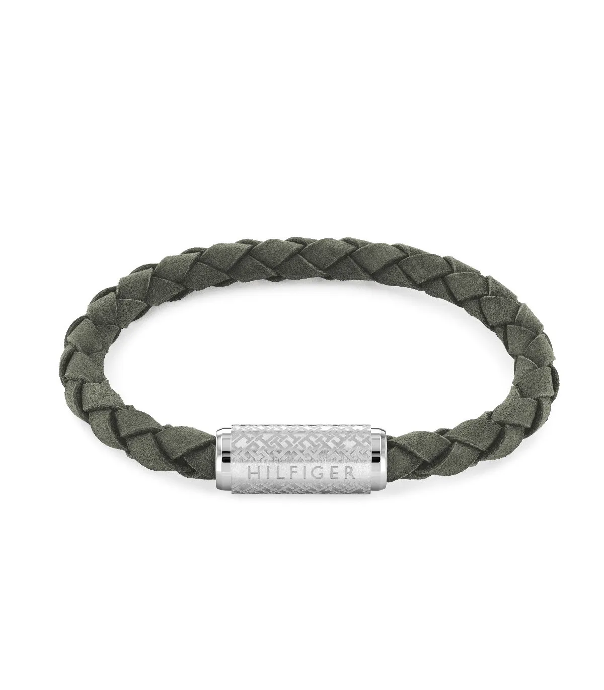 PULSERA TOMMY HILFIGER HOMBRE PIEL TRENZADA VERDE Y ACERO INOXIDABLE  2790481