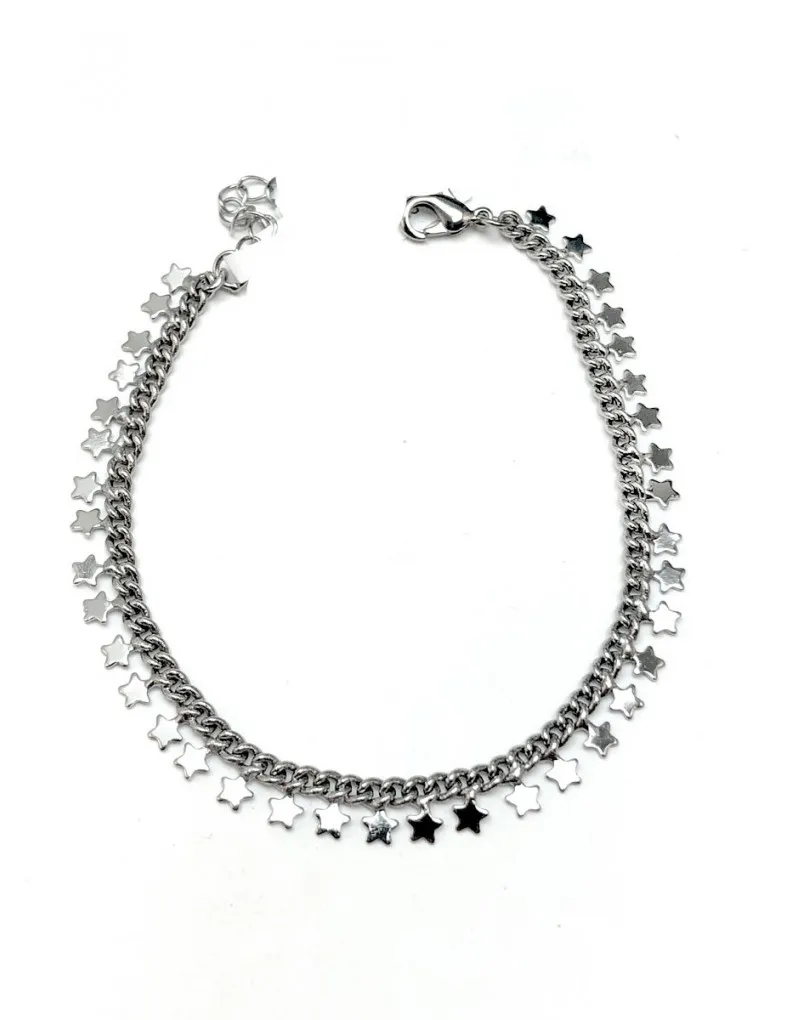 PULSERAS DE MUJER DE ACERO CON ESTRELLAS  BISUTERIA FINA ONLINE