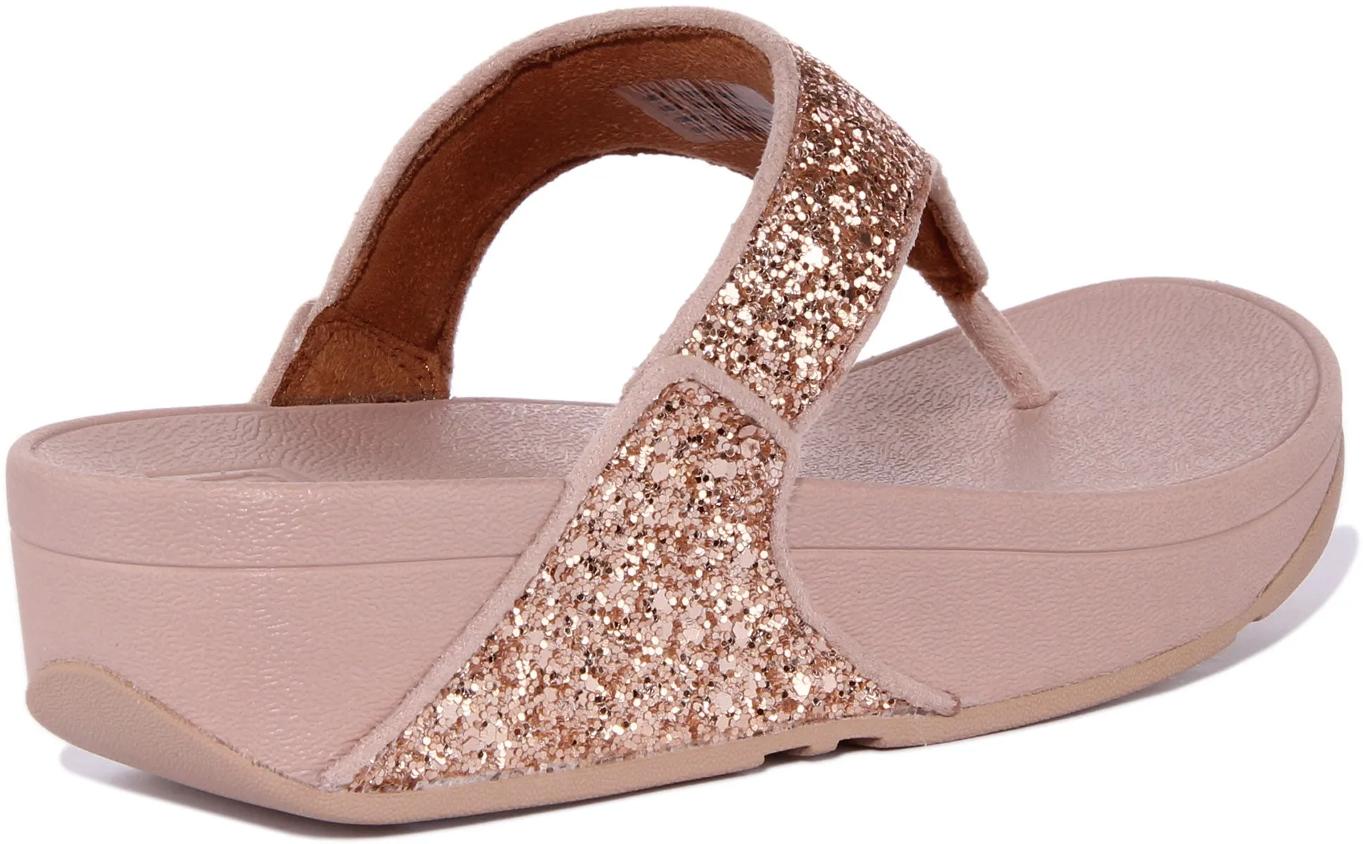 Sandali con Tomaia in Gomma Glitterata da Donna Fitflop Lulu con Comfort Cristallino e Cinturino Tra le Dita a Mezzanotte