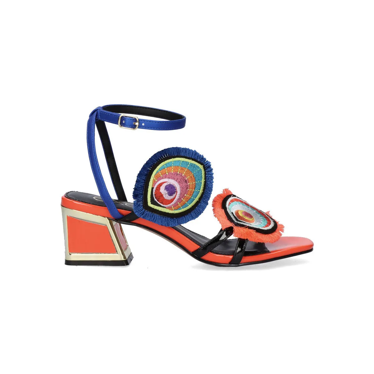SANDALIA TACÓN LUISA406 PATENT BLUE CORAL