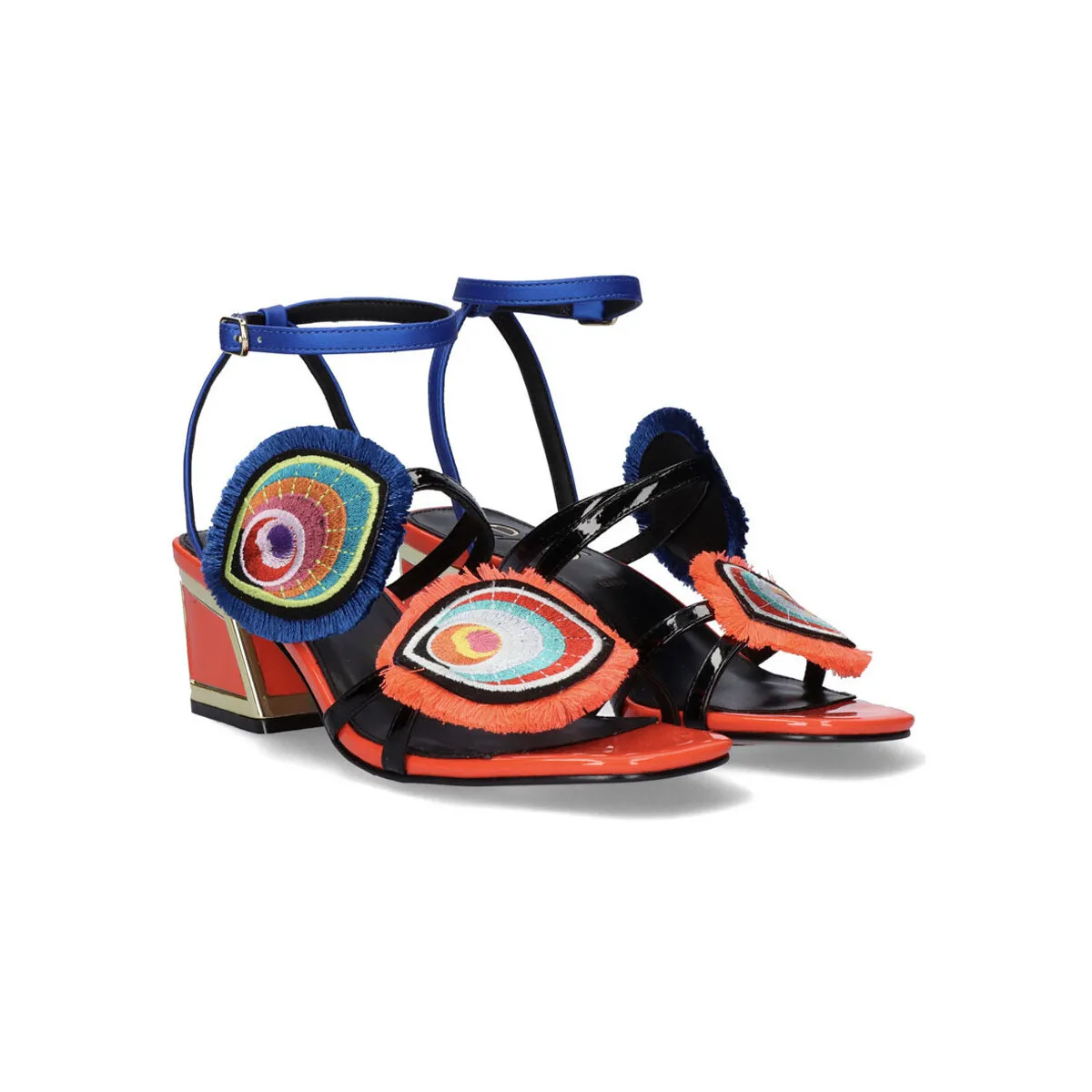 SANDALIA TACÓN LUISA406 PATENT BLUE CORAL