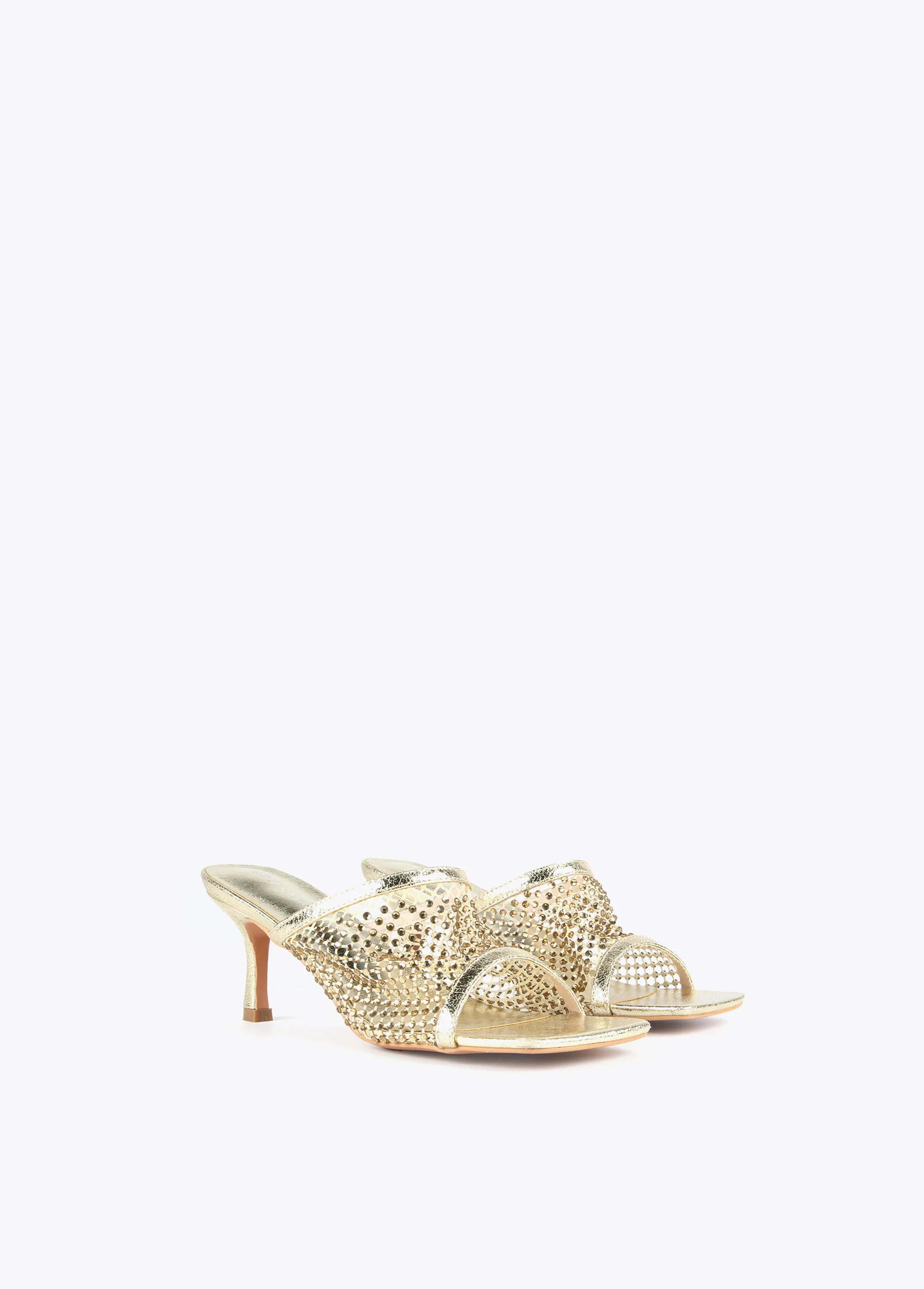 Sandalia tacón malla de strass Lola Casademunt