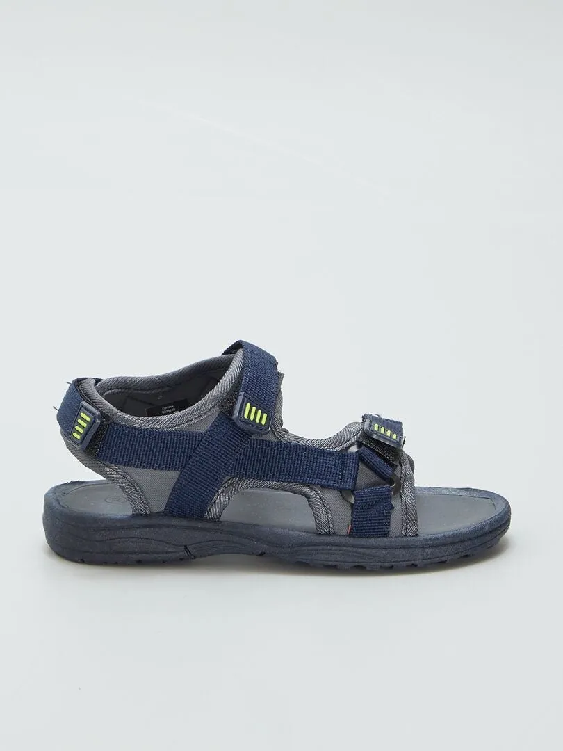 SANDALIAS ABIERTAS CON VELCRO  AZUL