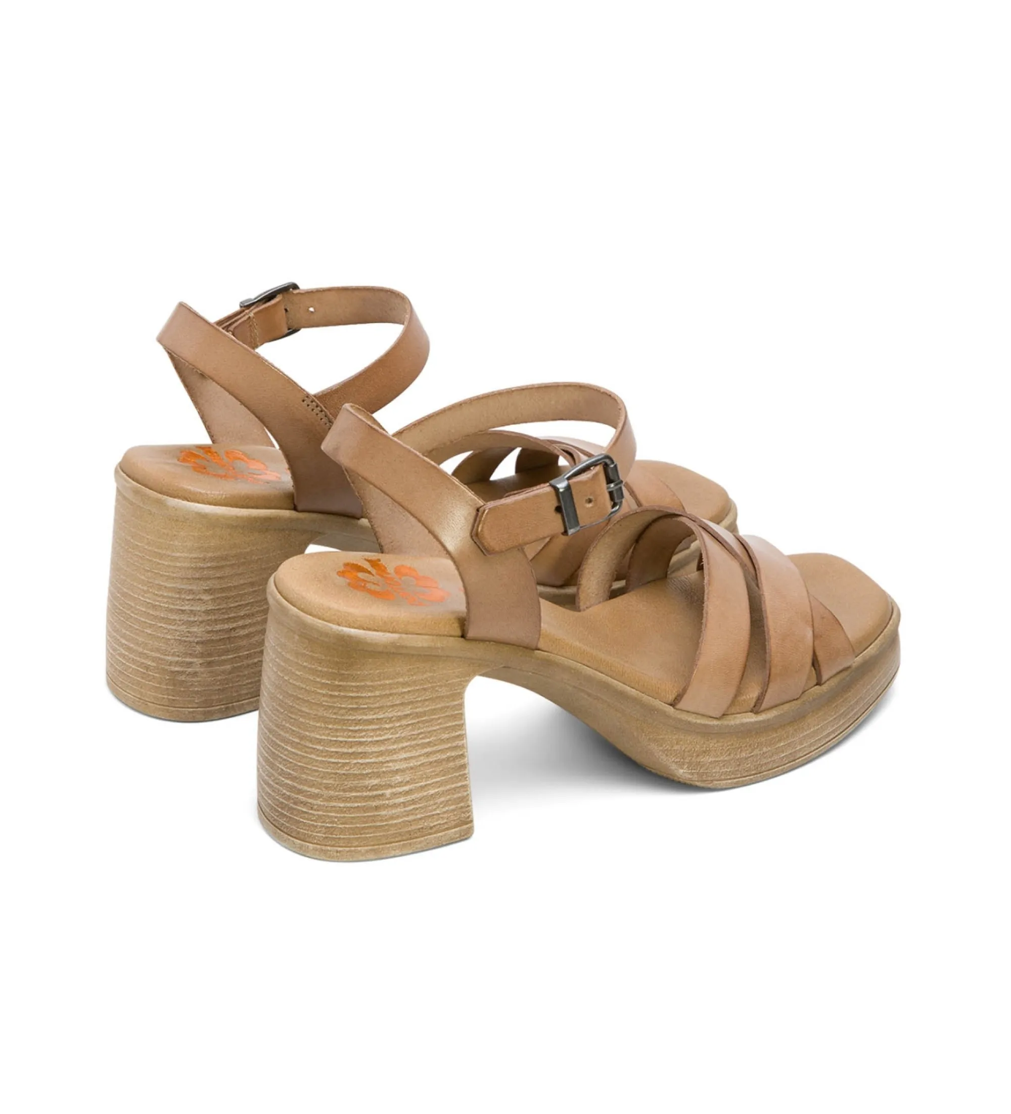 SANDALIAS DE PIEL ISIS BEIGE ALTURA TACóN 8CM