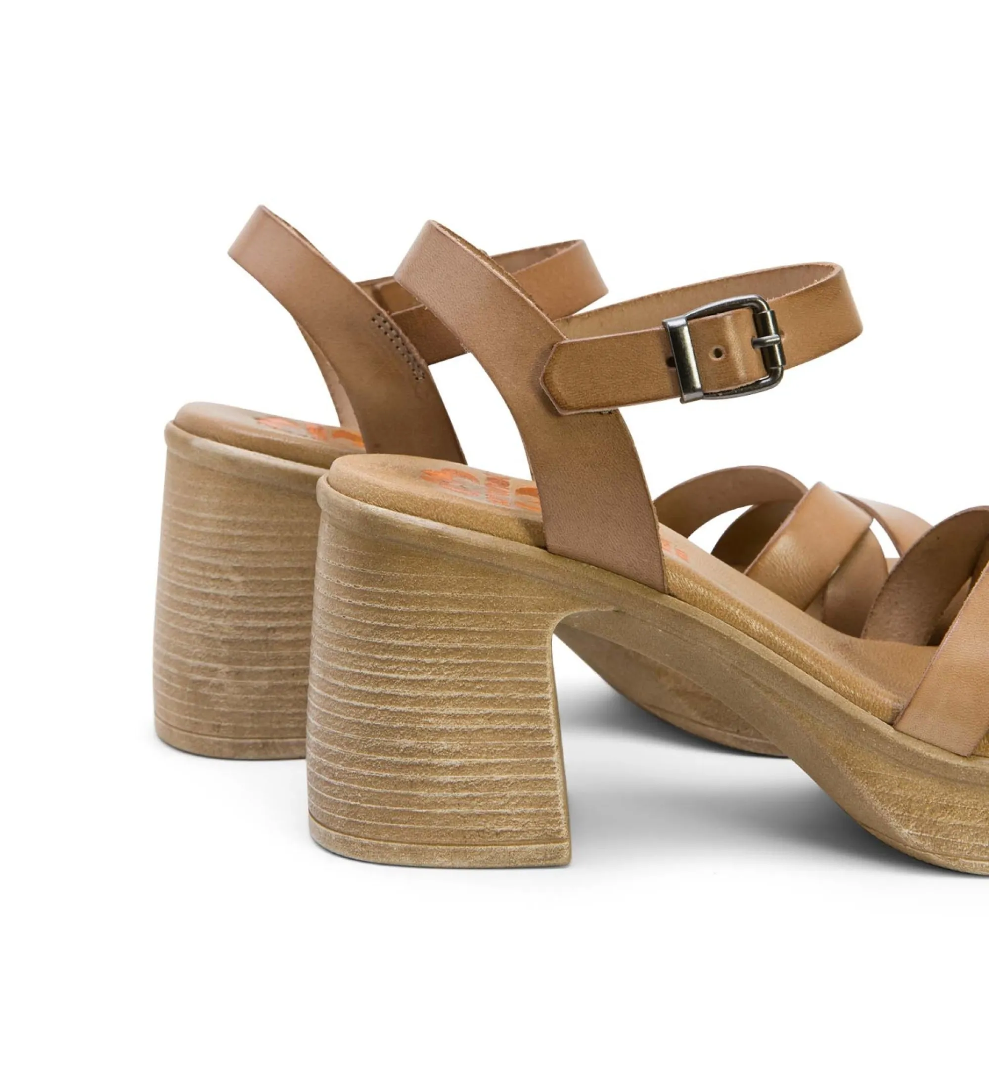 SANDALIAS DE PIEL ISIS BEIGE ALTURA TACóN 8CM