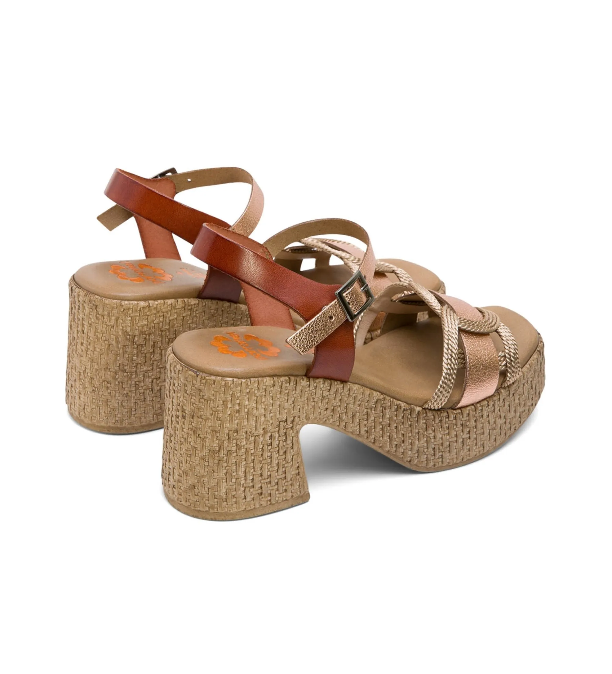 SANDALIAS DE PIEL JANA BRONCE ALTURA TACóN 8CM