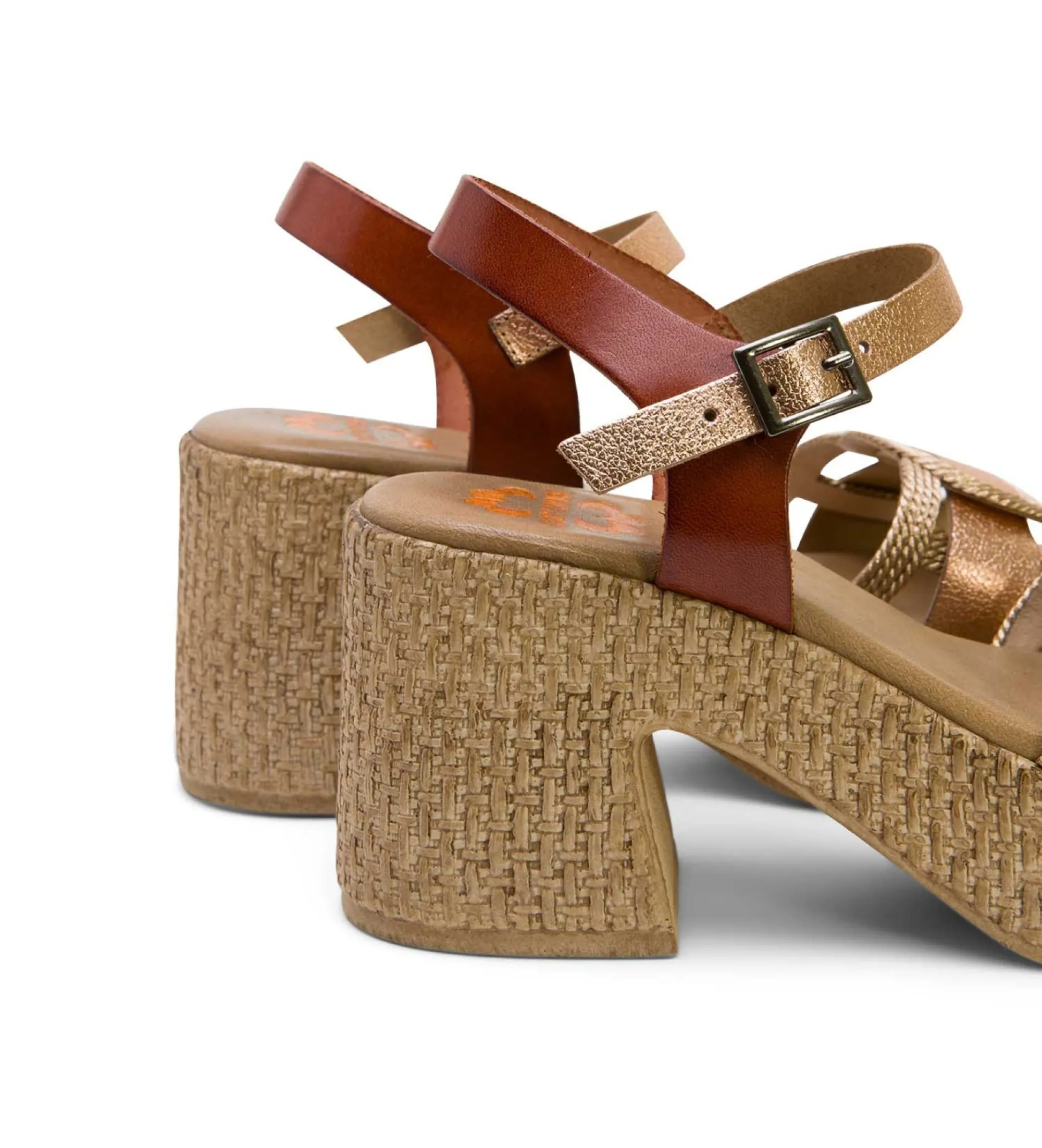 SANDALIAS DE PIEL JANA BRONCE ALTURA TACóN 8CM
