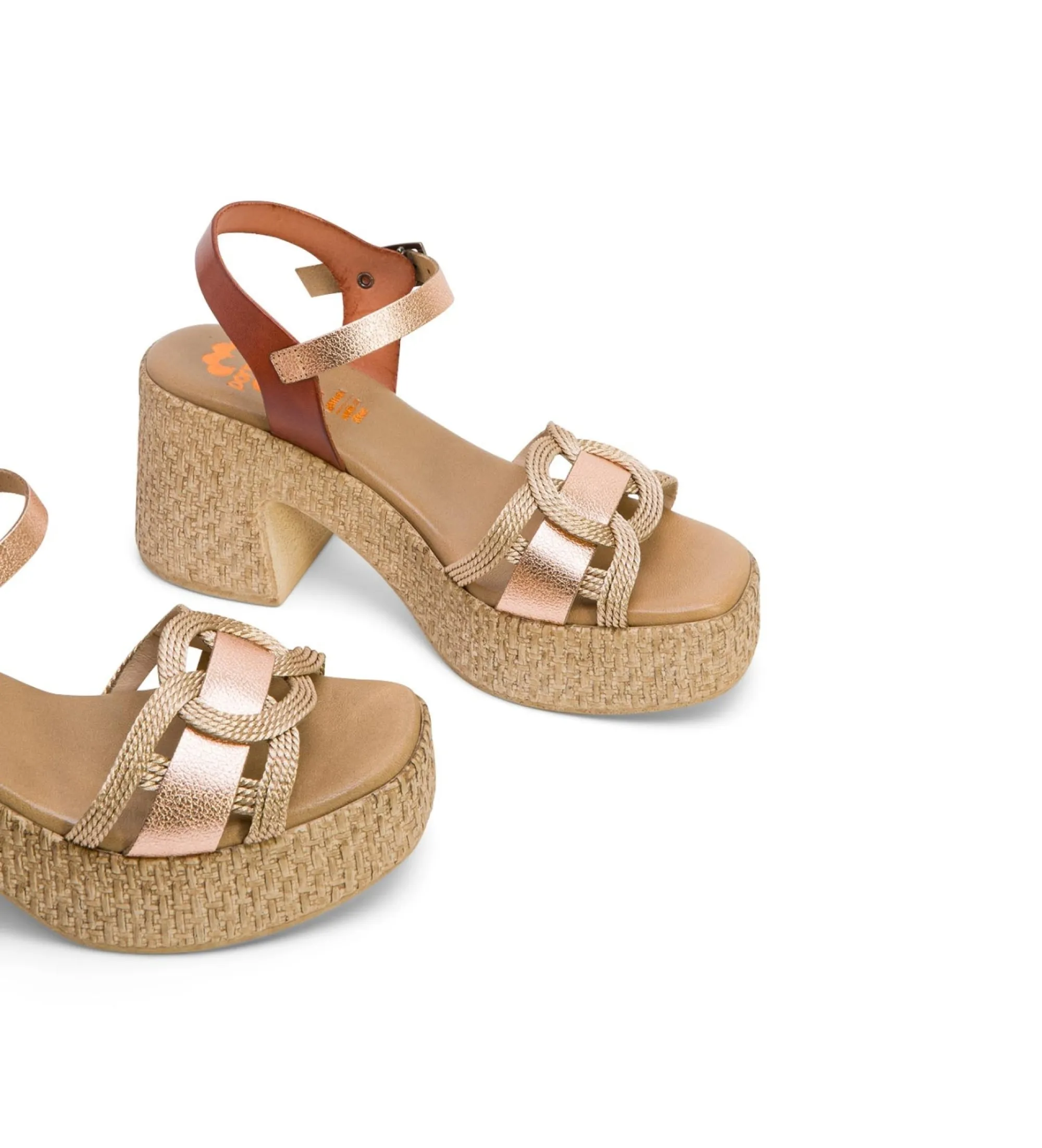 SANDALIAS DE PIEL JANA BRONCE ALTURA TACóN 8CM