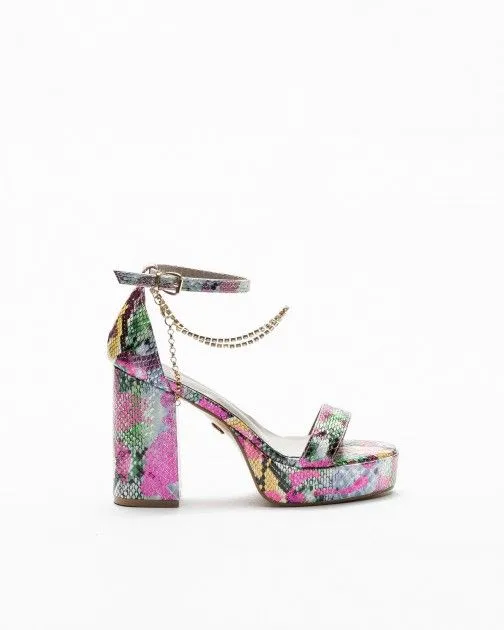 SANDALIAS DE TACóN ALTO GLOSS 22165 MULTICOLOR