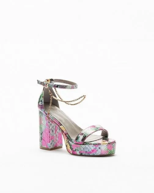 SANDALIAS DE TACóN ALTO GLOSS 22165 MULTICOLOR