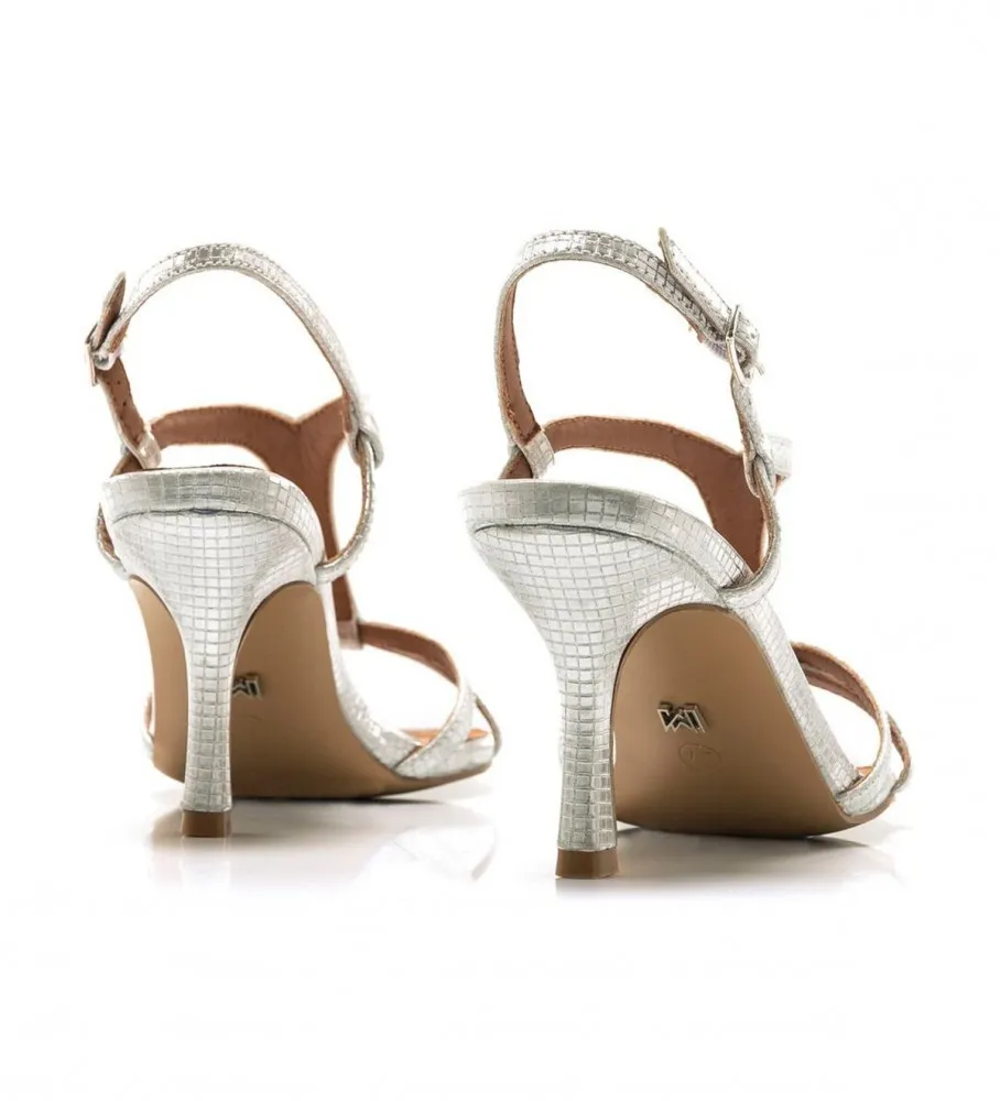 SANDALIAS IVY PLATEADO ALTURA TACóN 5,5CM