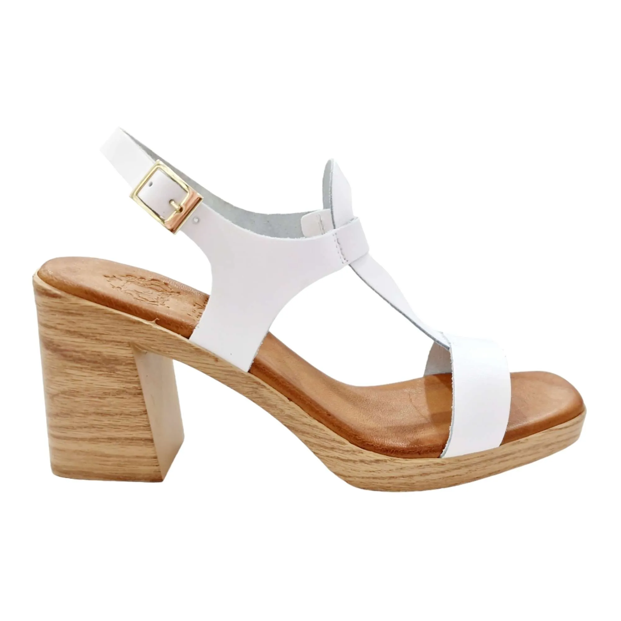 SANDALIAS MUJER TACÓN EMPEINE LAGRIMA BLANCO BLANCO