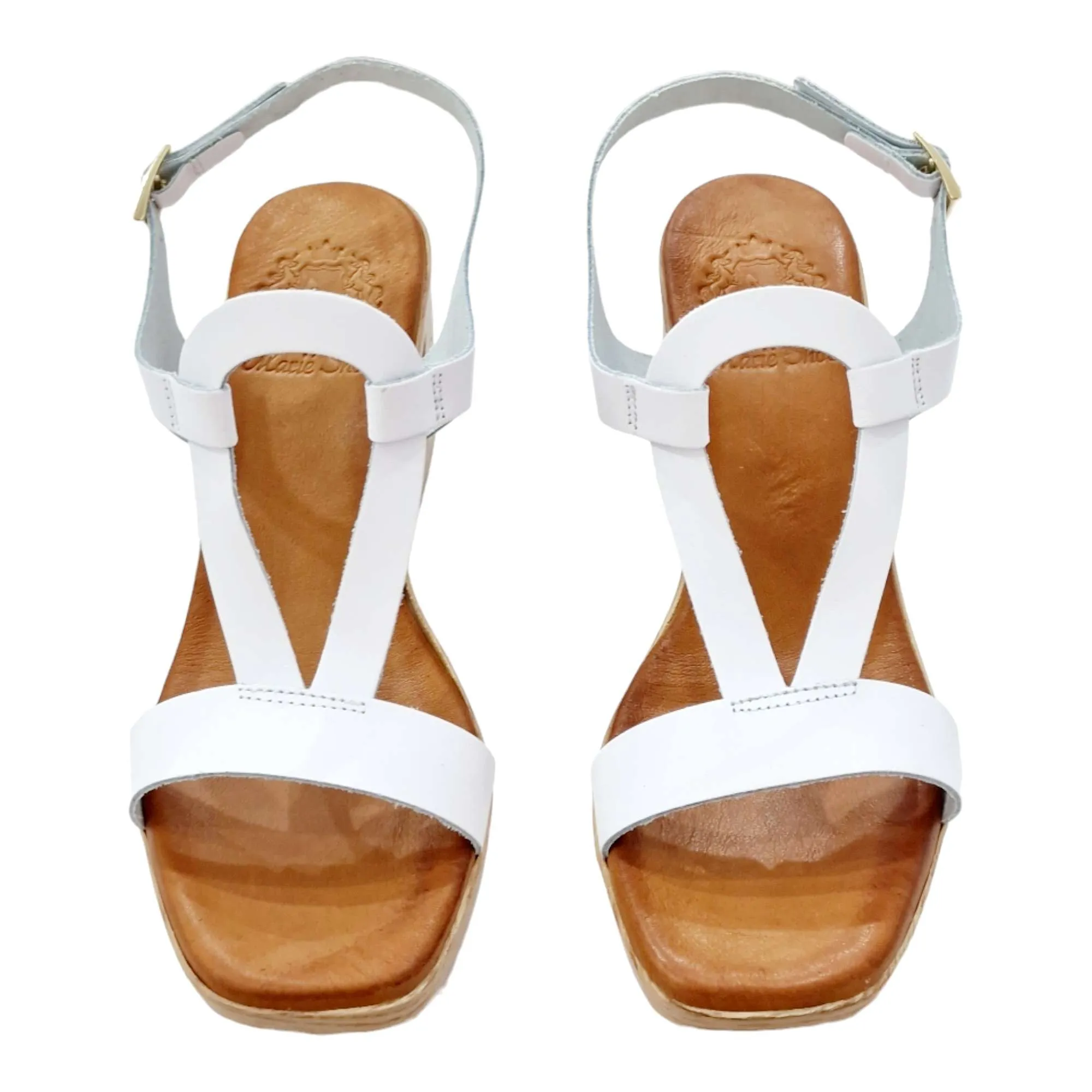 SANDALIAS MUJER TACÓN EMPEINE LAGRIMA BLANCO BLANCO