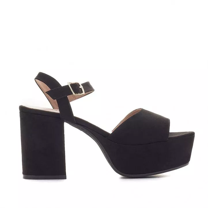 Sandalias tacón Daniela Vega negras con talón ancho