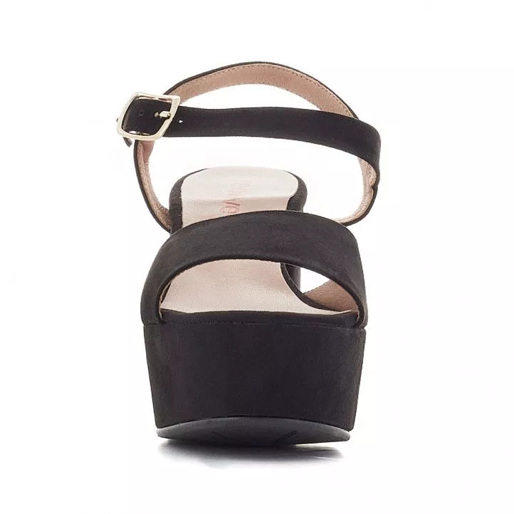 Sandalias tacón Daniela Vega negras con talón ancho