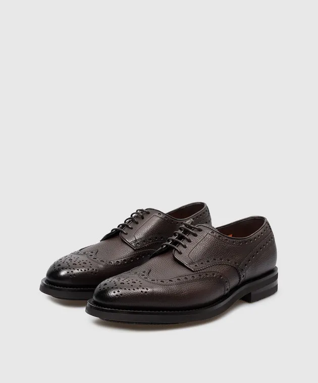 Santoni Brown leather brogues