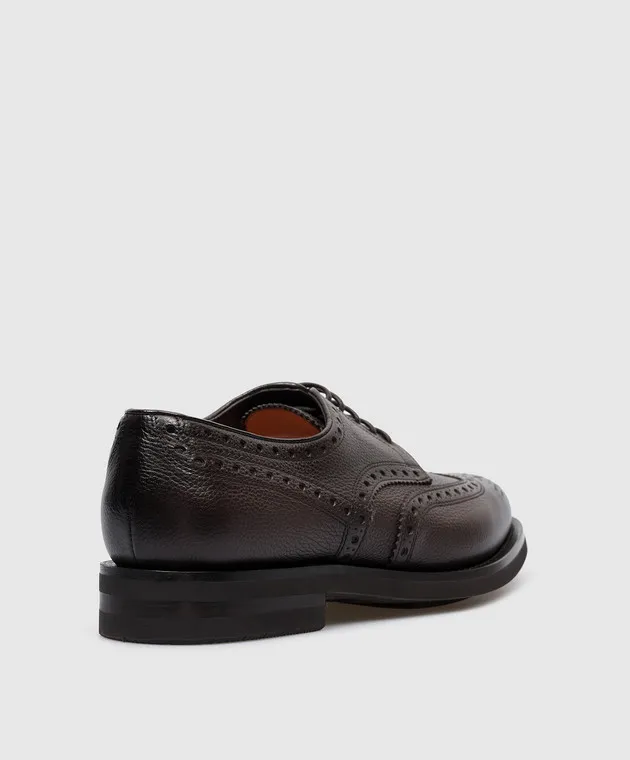Santoni Brown leather brogues