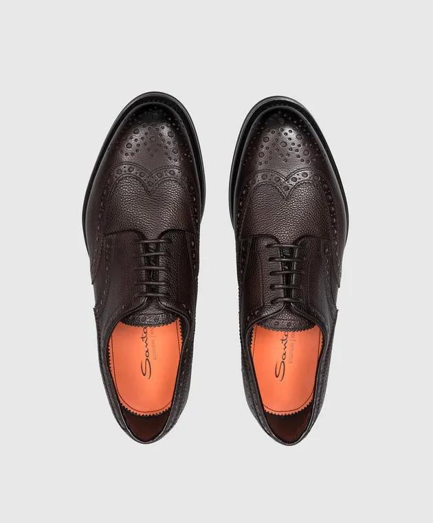 Santoni Brown leather brogues