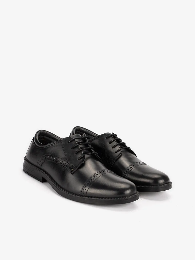 SAPATO DERBY BROGUE CAP TOE SIDEFLEX EM PELE DE ATACADOR COM SOLA COMFORT