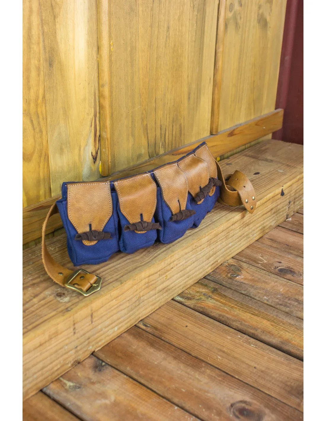 SET 5 BOLSAS, TIPO RIñONERA, CON CINTURóN DUERO  AZUL