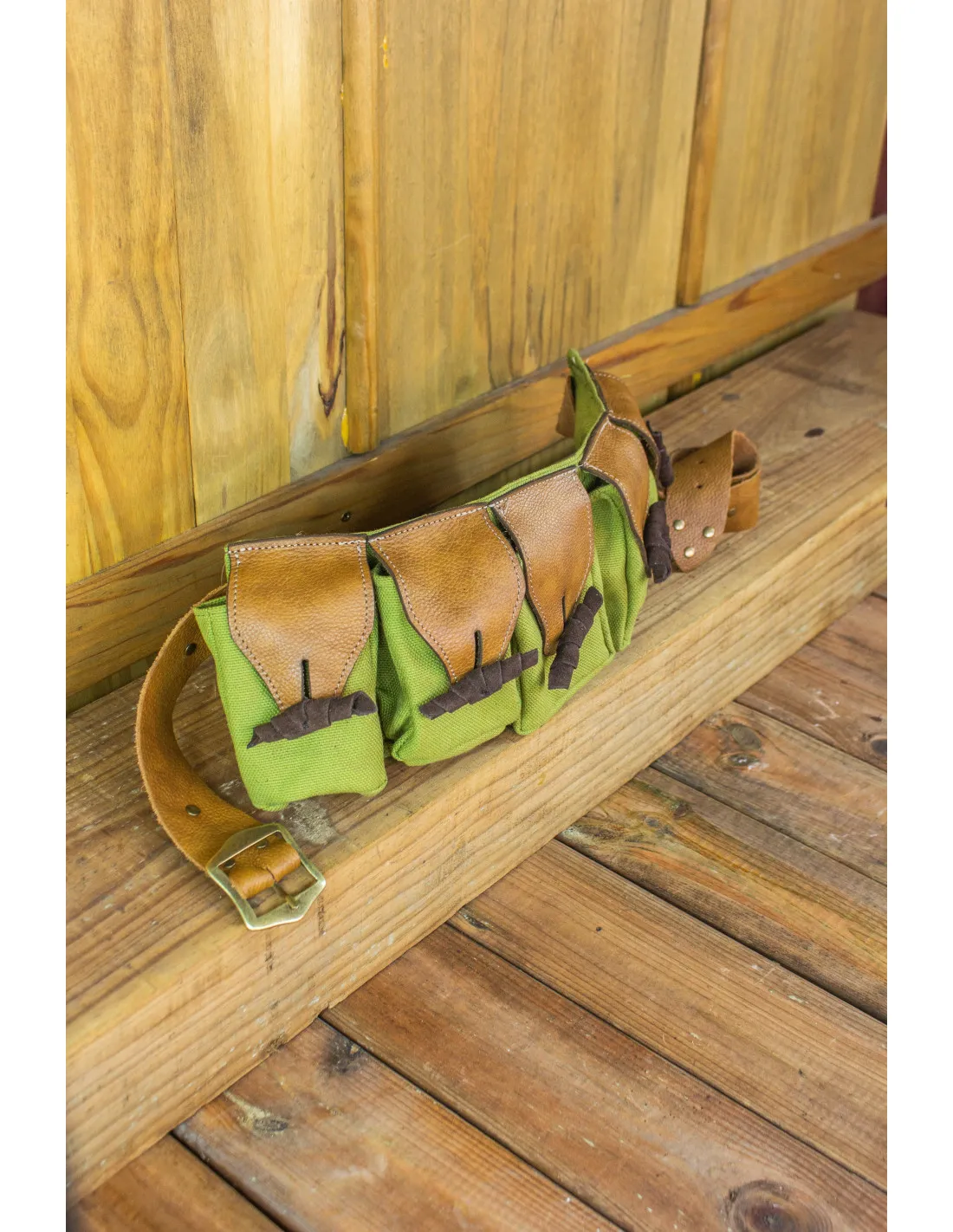 SET 5 BOLSAS, TIPO RIñONERA, CON CINTURóN DUERO  VERDE