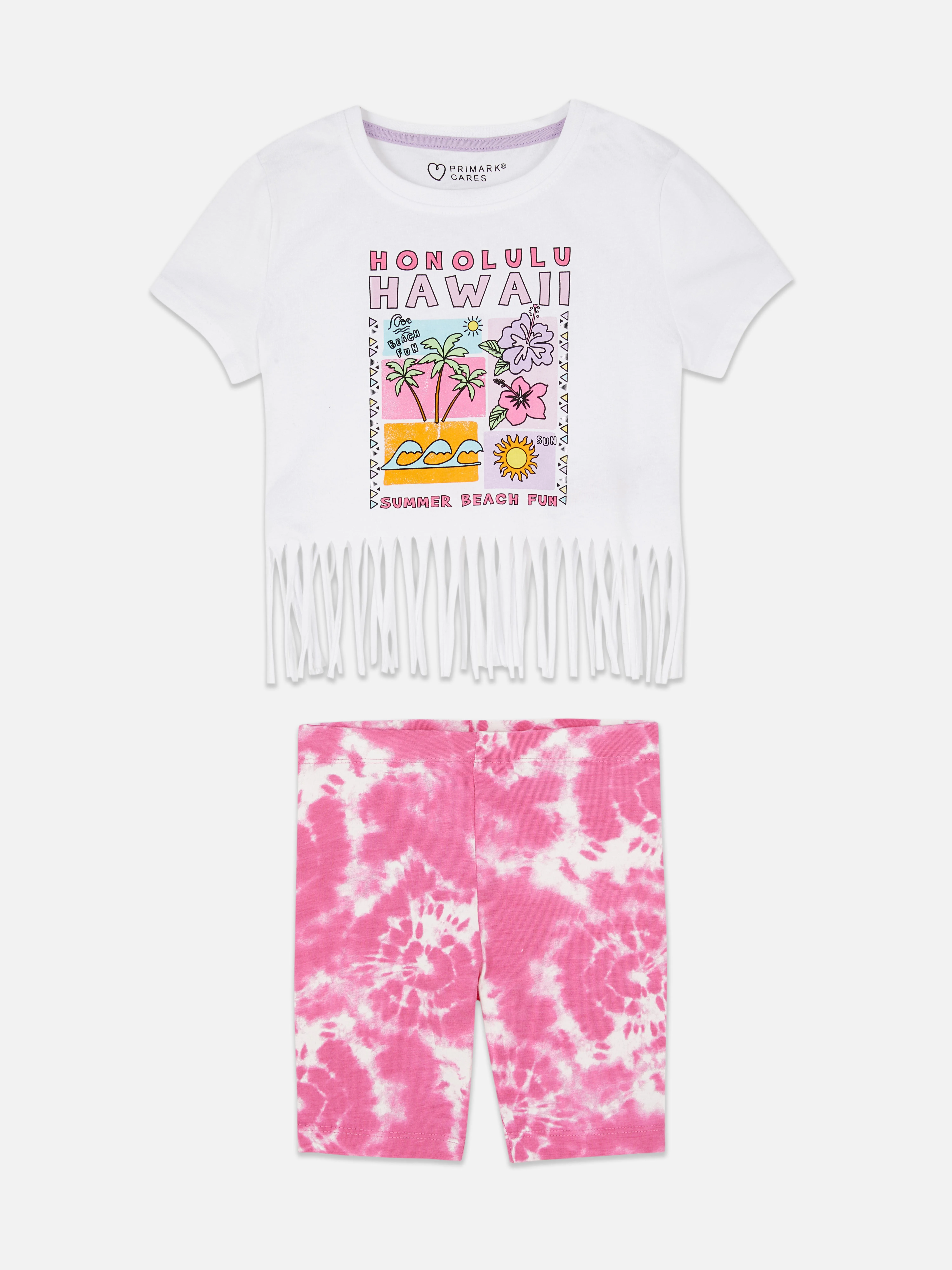 SET DE CAMISA CON FLECOS Y PANTALONES CORTOS TIEDYE