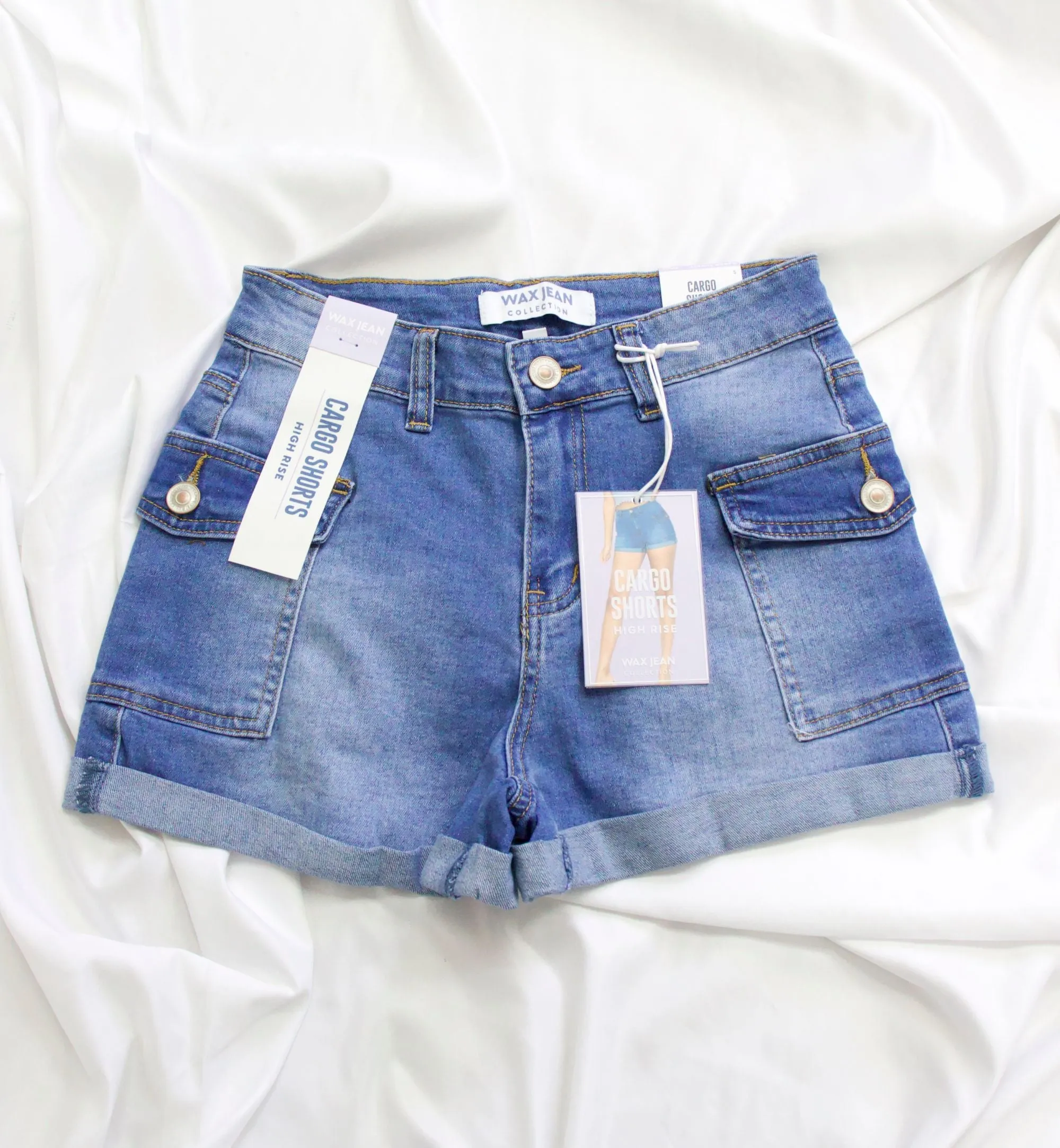 SHORT DE MEZCLILLA ESTILO CARGO 90350