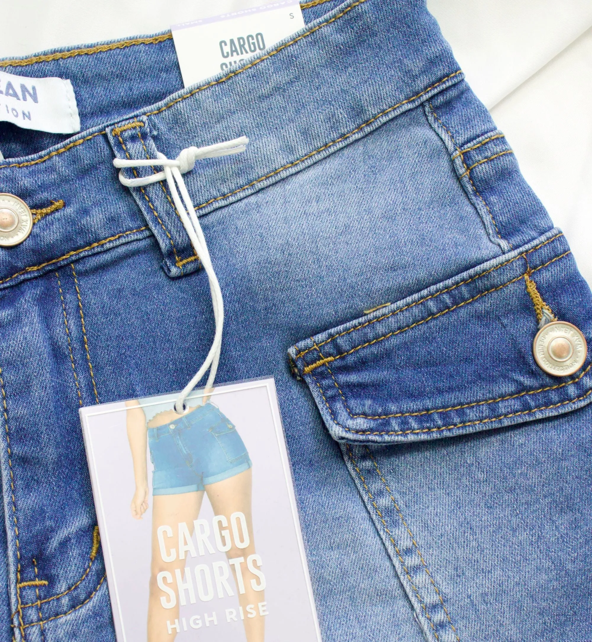 SHORT DE MEZCLILLA ESTILO CARGO 90350