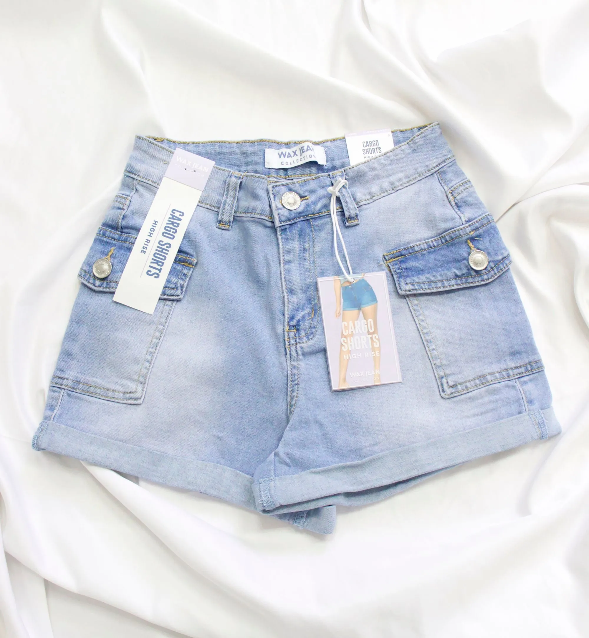 SHORT DE MEZCLILLA ESTILO CARGO 90350