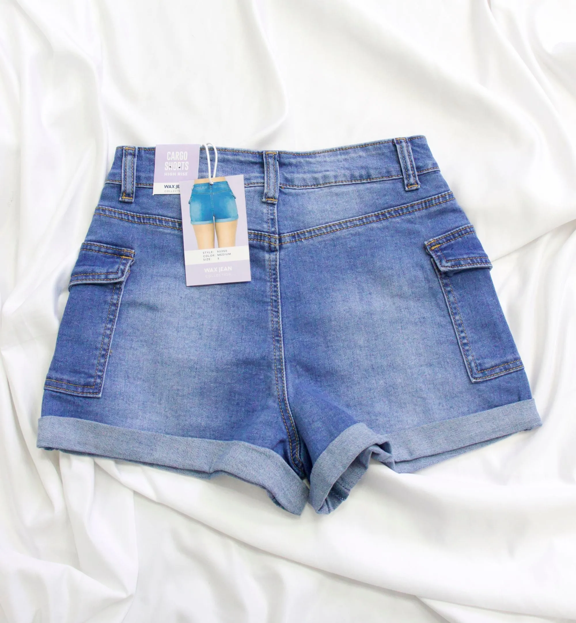 SHORT DE MEZCLILLA ESTILO CARGO 90350