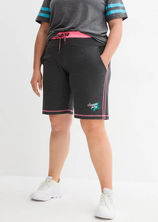 Shorts de verano de punto Antracita jaspeado
